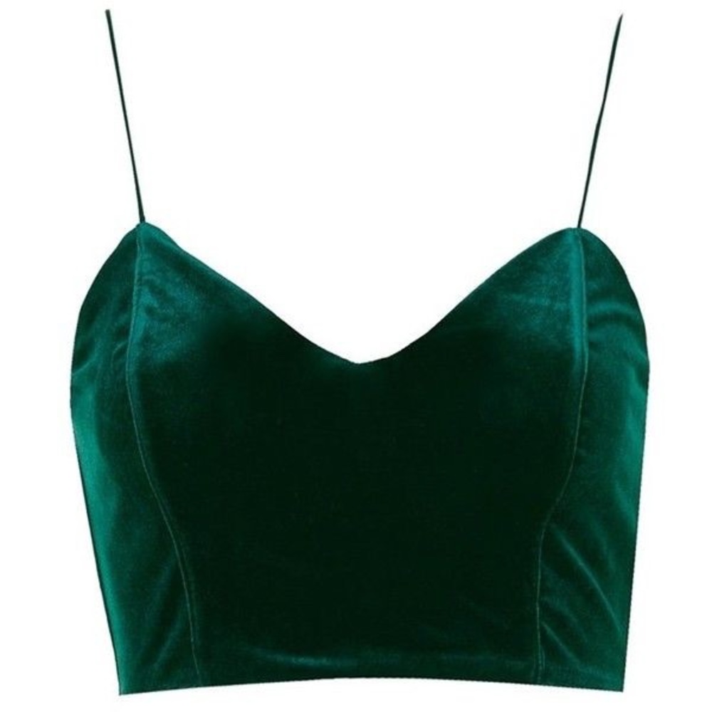 Emerald velvet Topshop crop top 🐢🐍🦎🦖
